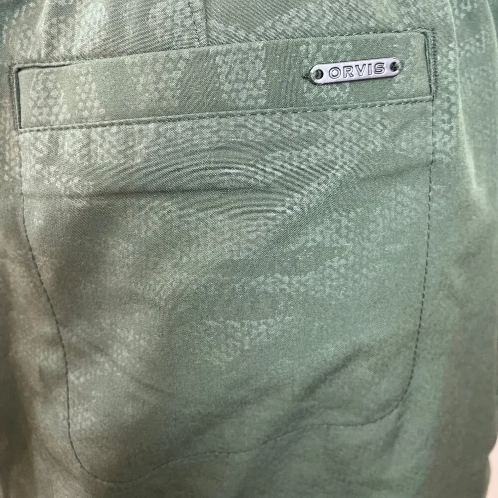 Orvis Women's Olive Green Tube Skirt With Built-In Shorts & Zipped Pockets Sz L - Picture 6 of 8